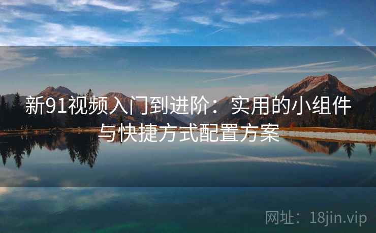 新91视频入门到进阶：实用的小组件与快捷方式配置方案