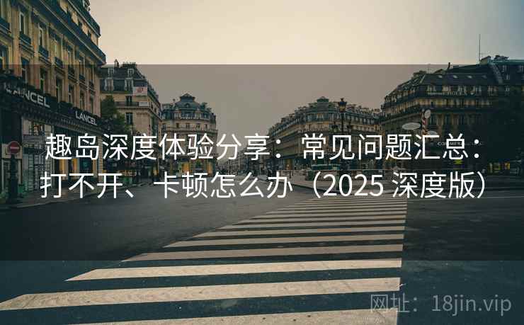 趣岛深度体验分享：常见问题汇总：打不开、卡顿怎么办（2025 深度版）