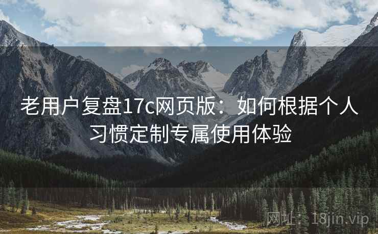 老用户复盘17c网页版：如何根据个人习惯定制专属使用体验