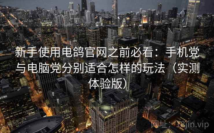 新手使用电鸽官网之前必看：手机党与电脑党分别适合怎样的玩法（实测体验版）