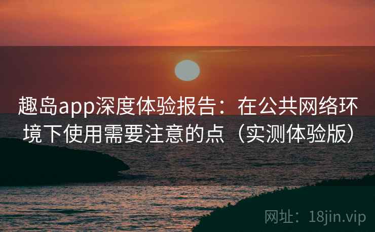 趣岛app深度体验报告：在公共网络环境下使用需要注意的点（实测体验版）