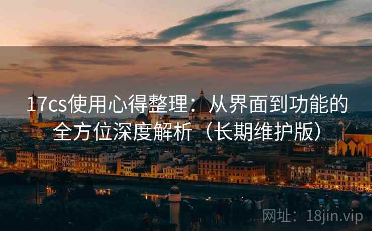 17cs使用心得整理：从界面到功能的全方位深度解析（长期维护版）